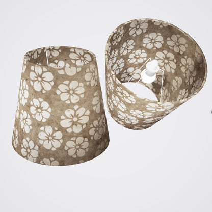 Conical Lamp Shade P75 - Batik Star Flower Natural, 23cm(top) x 35cm(bottom) x 31cm(height)