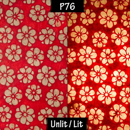 Drum Lamp Shade - P76 - Batik Star Flower Red, 40cm(d) x 40cm(h) - Imbue Lighting