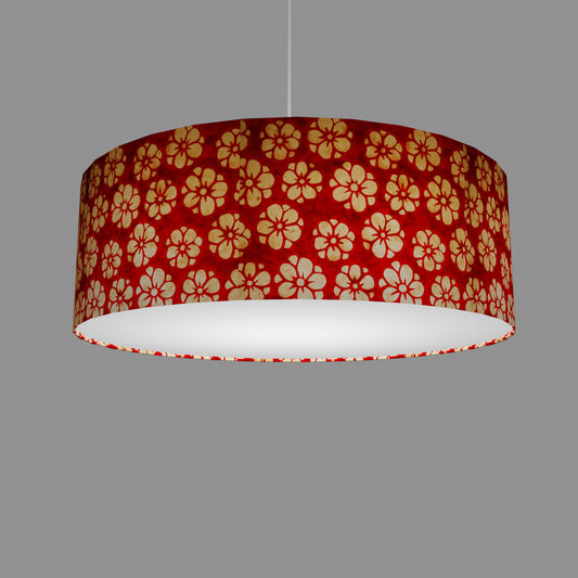 Drum Lamp Shade - P76 - Batik Star Flower Red, 60cm(d) x 20cm(h)