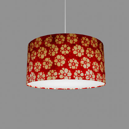 Drum Lamp Shade - P76 - Batik Star Flower Red, 40cm(d) x 20cm(h)
