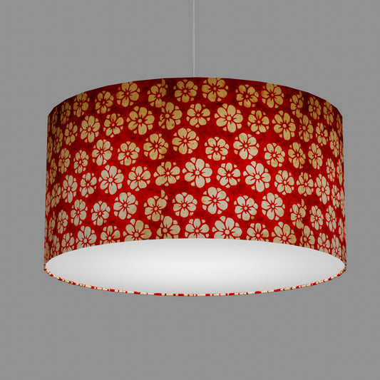 Drum Lamp Shade - P76 - Batik Star Flower Red, 60cm(d) x 30cm(h)