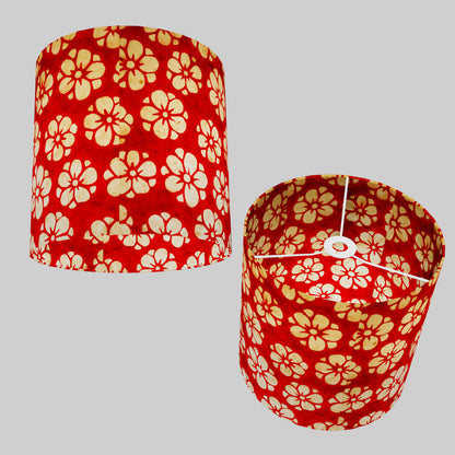 Drum Lamp Shade - P76 - Batik Star Flower Red, 30cm(d) x 30cm(h)