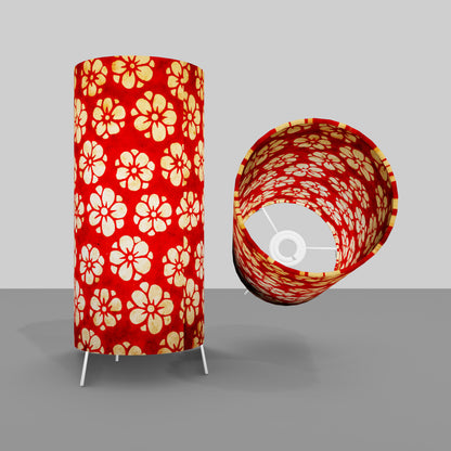 Free Standing Table Lamp Small - P76 ~ Batik Star Flower Red