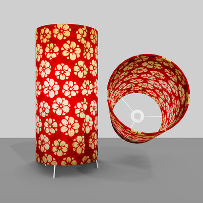 Free Standing Table Lamp Large - P76 ~ Batik Star Flower Red
