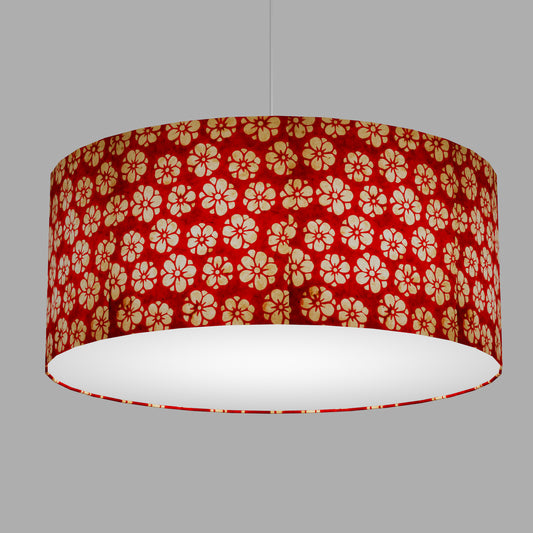 Drum Lamp Shade - P76 - Batik Star Flower Red, 70cm(d) x 30cm(h)