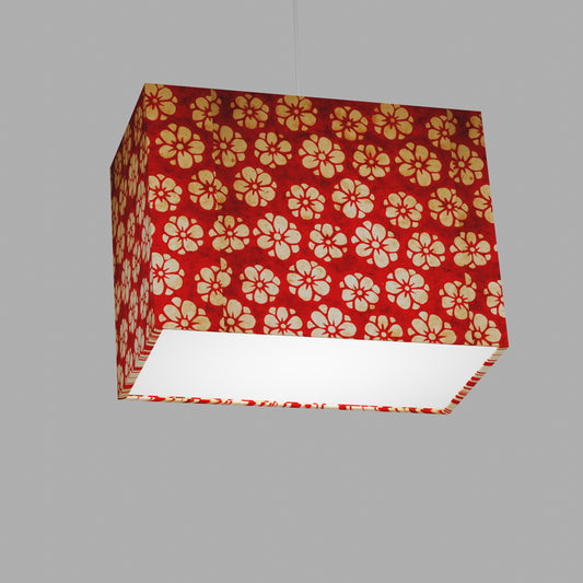 Rectangle Lamp Shade - P76 - Batik Star Flower Red, 40cm(w) x 30cm(h) x 20cm(d)