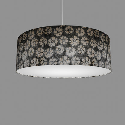 Drum Lamp Shade - P77 - Batik Star Flower Grey, 60cm(d) x 20cm(h)