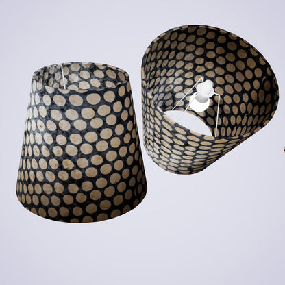 Conical Lamp Shade P78 - Batik Dots on Grey, 23cm(top) x 35cm(bottom) x 31cm(height)