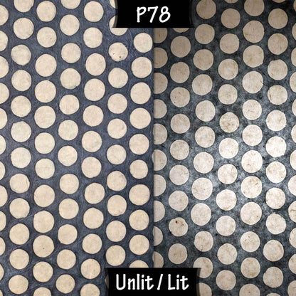 Drum Lamp Shade - P78 - Batik Dots on Grey, 30cm(d) x 20cm(h) - Imbue Lighting