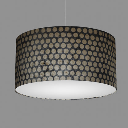 Drum Lamp Shade - P78 - Batik Dots on Grey, 60cm(d) x 30cm(h)