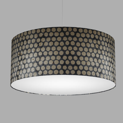 Drum Lamp Shade - P78 - Batik Dots on Grey, 70cm(d) x 30cm(h)