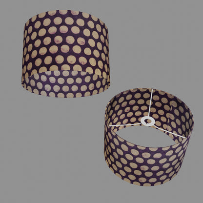 Drum Lamp Shade - P79 - Batik Dots Purple, 30cm(d) x 20cm(h)