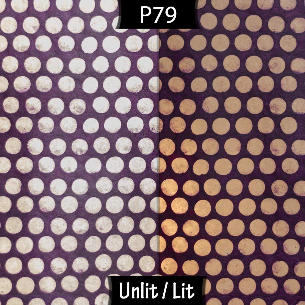 Conical Lamp Shade P79 - Batik Dots on Purple, 23cm(top) x 35cm(bottom) x 31cm(height)