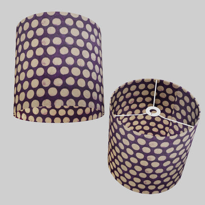 Drum Lamp Shade - P79 - Batik Dots Purple, 30cm(d) x 30cm(h)