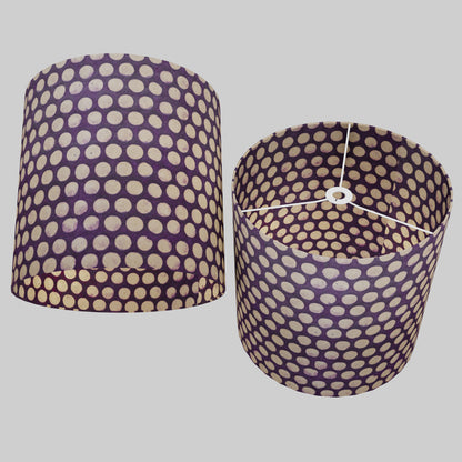 Drum Lamp Shade - P79 - Batik Dots Purple, 40cm(d) x 40cm(h)