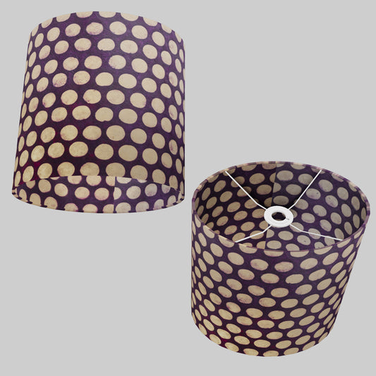 Oval Lamp Shade - P79 - Batik Dots Purple, 30cm(w) x 30cm(h) x 22cm(d)