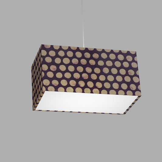 Rectangle Lamp Shade - P79 - Batik Dots Purple, 40cm(w) x 20cm(h) x 20cm(d)