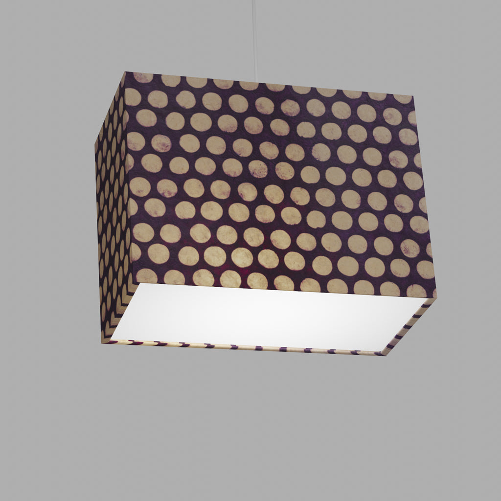 Rectangle Lamp Shade - P79 - Batik Dots Purple, 40cm(w) x 30cm(h) x 20cm(d)