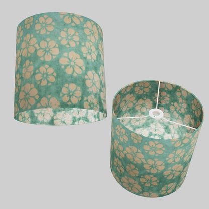 Drum Lamp Shade - P80 ~ Batik Star Flower Sea Foam, 30cm(d) x 30cm(h)