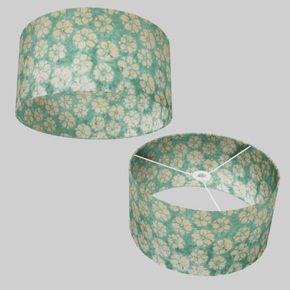 Drum Lamp Shade - P80 ~ Batik Star Flower Sea Foam, 40cm(d) x 20cm(h)