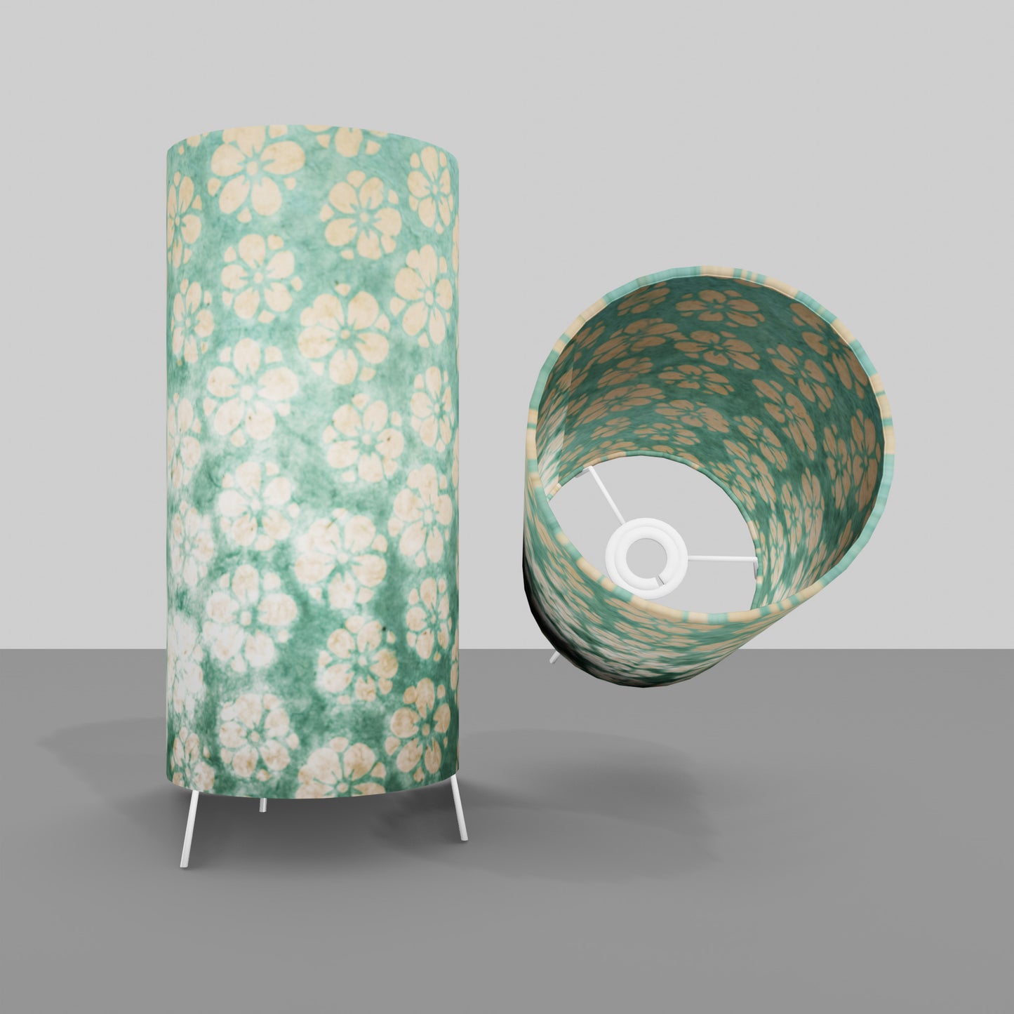Free Standing Table Lamp Small - P80 ~ Batik Star Flower Sea Foam