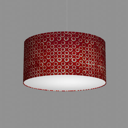 Drum Lamp Shade - P83 ~ Batik Red Circles, 50cm(d) x 25cm(h)
