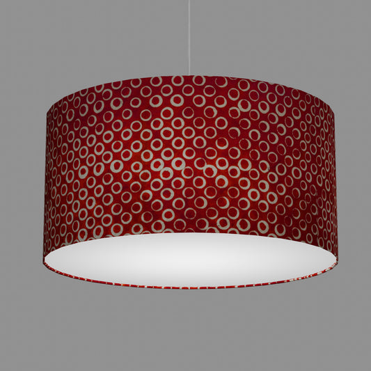Drum Lamp Shade - P83 ~ Batik Red Circles, 60cm(d) x 30cm(h)