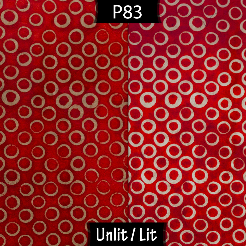Square Lamp Shade - P83 ~ Batik Red Circles, 20cm(w) x 20cm(h) x 20cm(d)