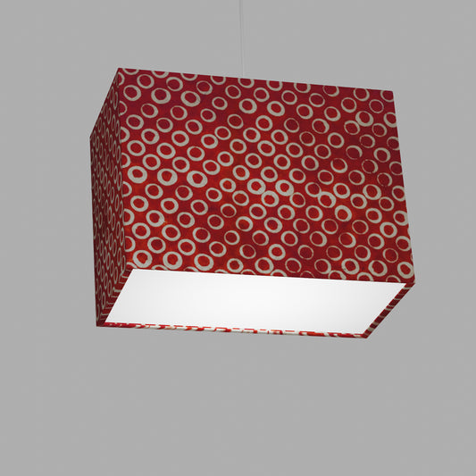 Rectangle Lamp Shade - P83 ~ Batik Red Circles, 40cm(w) x 30cm(h) x 20cm(d)