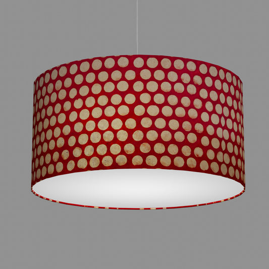 Drum Lamp Shade - P84 ~ Batik Dots on Red, 60cm(d) x 30cm(h)