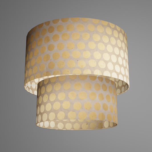 2 Tier Lamp Shade - P85 ~ Batik Dots on Natural, 40cm x 20cm & 30cm x 15cm