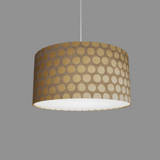 Drum Lamp Shade - P85 ~ Batik Dots on Natural, 40cm(d) x 20cm(h)