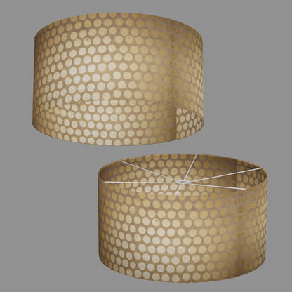 Drum Lamp Shade - P85 ~ Batik Dots on Natural, 60cm(d) x 30cm(h)