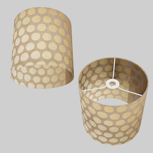 Drum Lamp Shade - P85 ~ Batik Dots on Natural, 25cm x 25cm