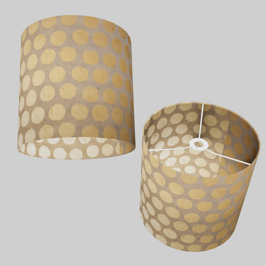 Drum Lamp Shade - P85 ~ Batik Dots on Natural, 30cm(d) x 30cm(h)