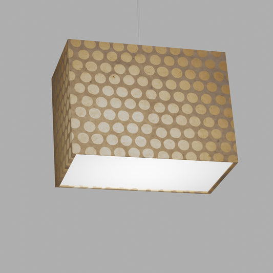 Rectangle Lamp Shade - P85 ~ Batik Dots on Natural, 40cm(w) x 30cm(h) x 20cm(d)