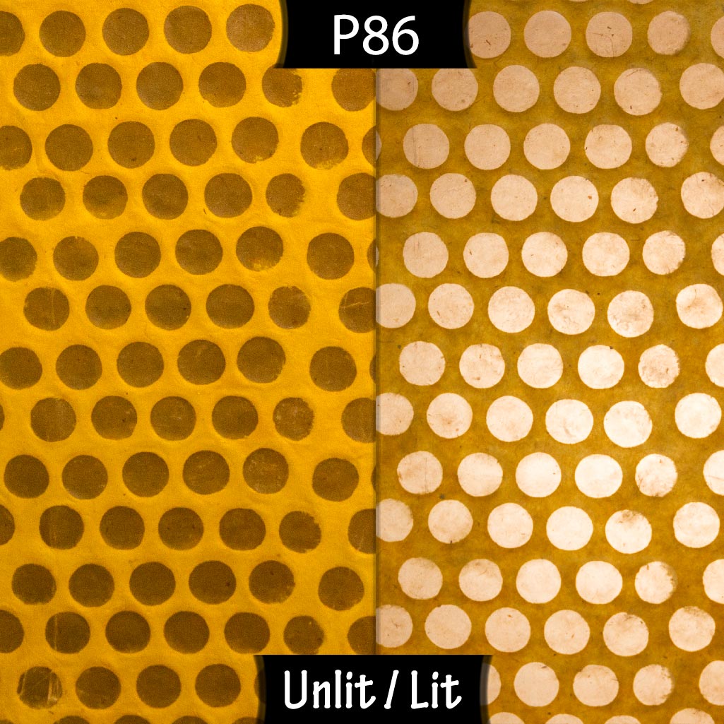 Drum Lamp Shade - P86 ~ Batik Dots on Yellow, 40cm(d) x 20cm(h)