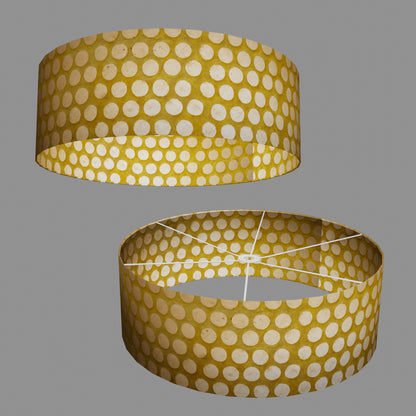 Drum Lamp Shade - P86 ~ Batik Dots on Yellow, 60cm(d) x 20cm(h)