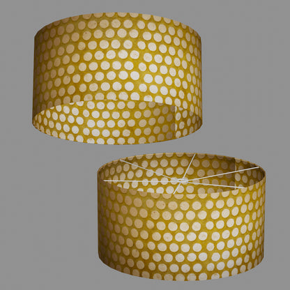 Drum Lamp Shade - P86 ~ Batik Dots on Yellow, 60cm(d) x 30cm(h)