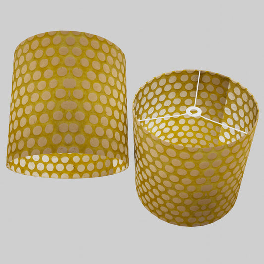 Drum Lamp Shade - P86 ~ Batik Dots on Yellow, 40cm(d) x 40cm(h)