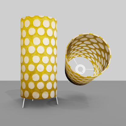 Free Standing Table Lamp Small - P86 ~ Batik Dots on Yellow
