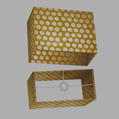 Rectangle Lamp Shade - P86 ~ Batik Dots on Yellow, 40cm(w) x 30cm(h) x 20cm(d)
