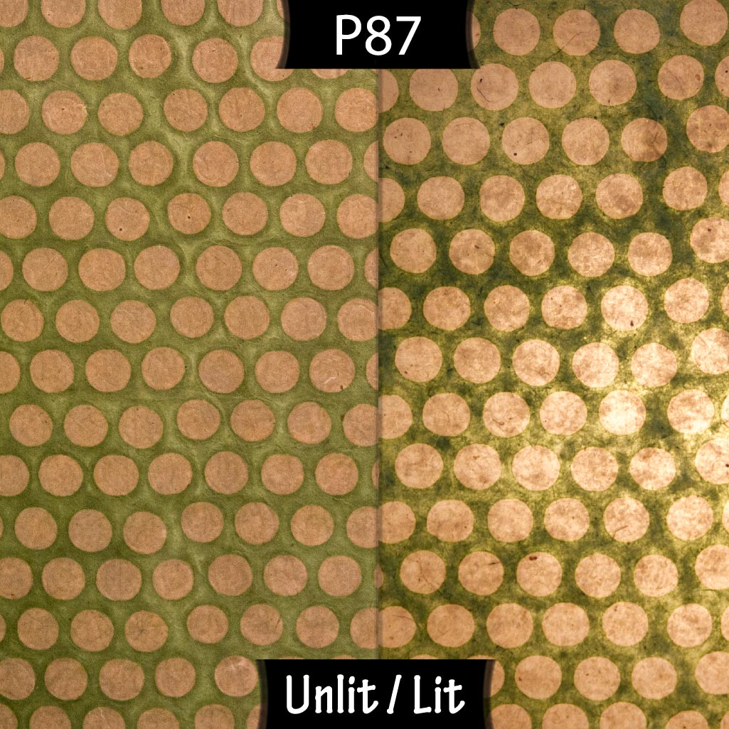 Rectangle Lamp Shade - P87 ~ Batik Dots on Green, 50cm(w) x 25cm(h) x 25cm(d)