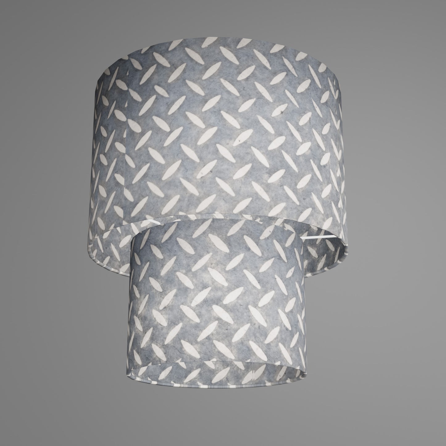 2 Tier Lamp Shade - P88 ~ Batik Tread Plate Grey, 30cm x 20cm & 20cm x 15cm