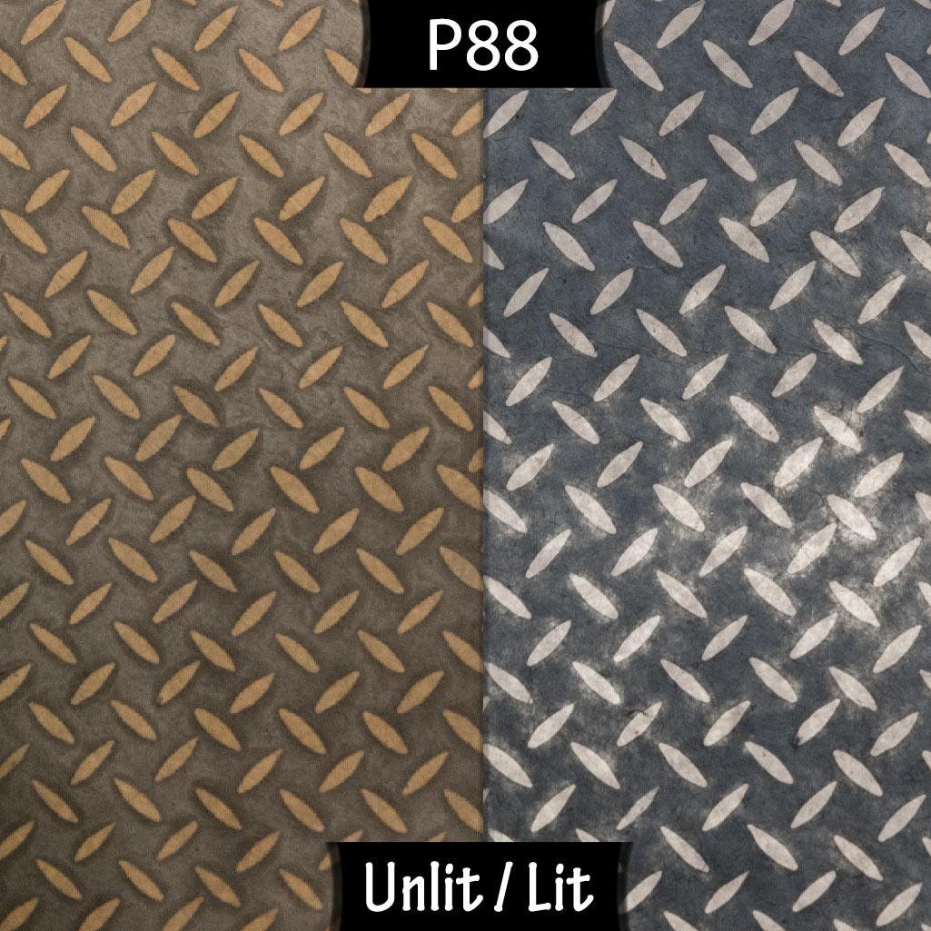 Square Lamp Shade - P88 ~ Batik Tread Plate Grey, 20cm(w) x 20cm(h) x 20cm(d)