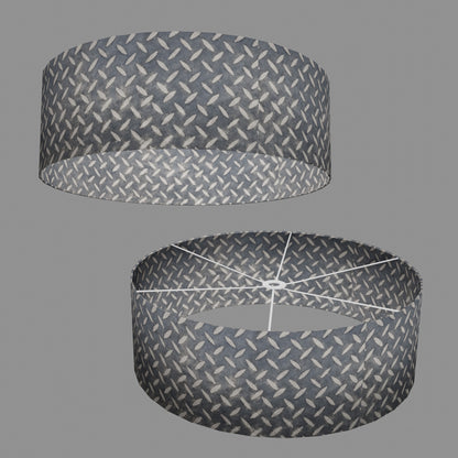 Drum Lamp Shade - P88 ~ Batik Tread Plate Grey, 60cm(d) x 20cm(h)