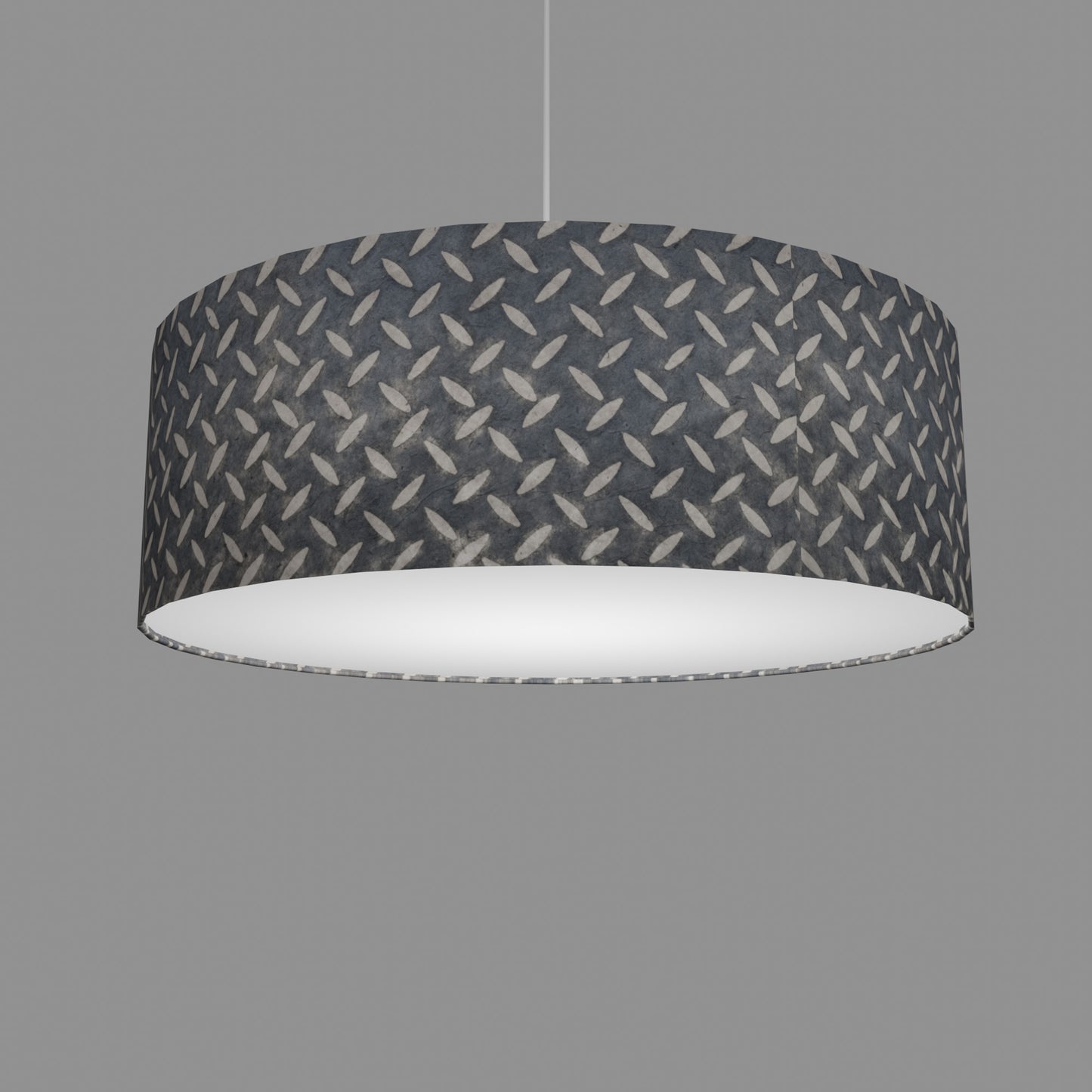 Drum Lamp Shade - P88 ~ Batik Tread Plate Grey, 60cm(d) x 20cm(h)