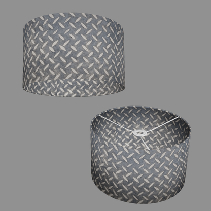 Drum Lamp Shade - P88 ~ Batik Tread Plate Grey, 35cm(d) x 20cm(h)