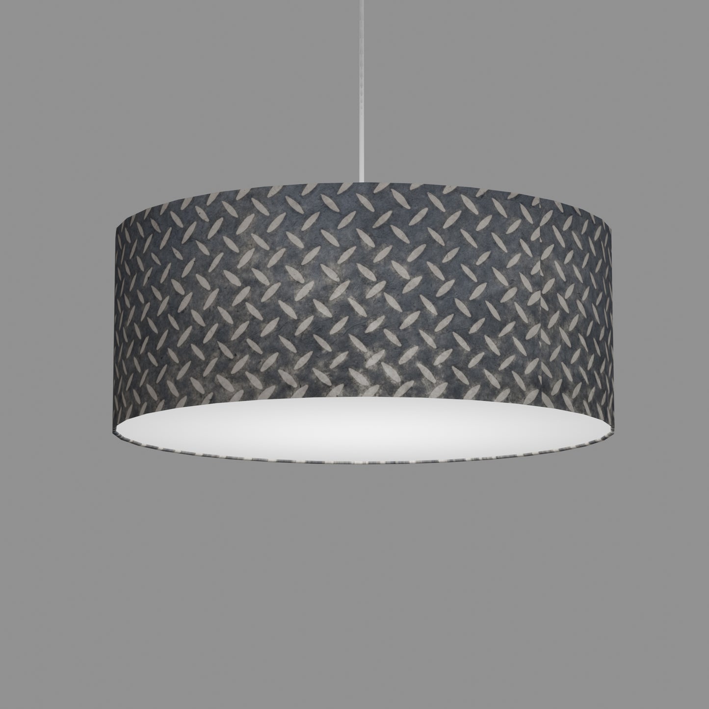 Drum Lamp Shade - P88 ~ Batik Tread Plate Grey, 50cm(d) x 20cm(h)