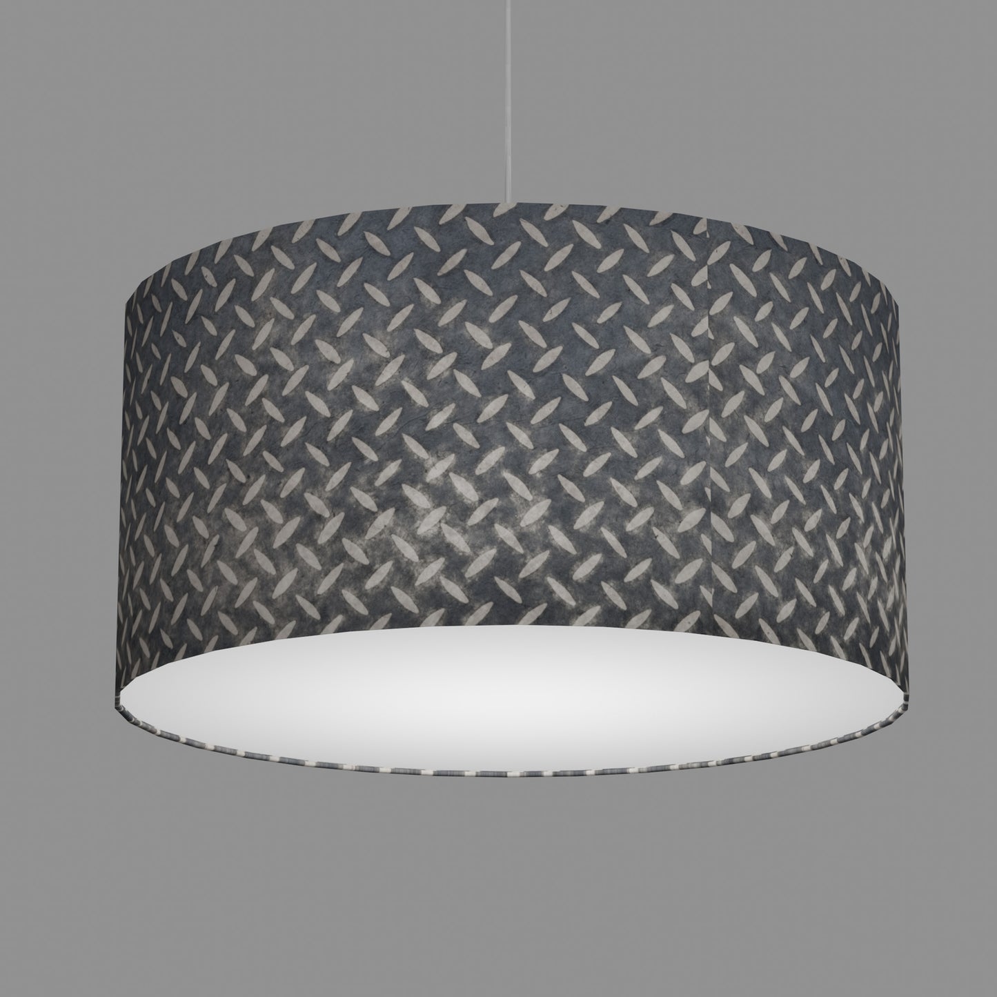 Drum Lamp Shade - P88 ~ Batik Tread Plate Grey, 60cm(d) x 30cm(h)